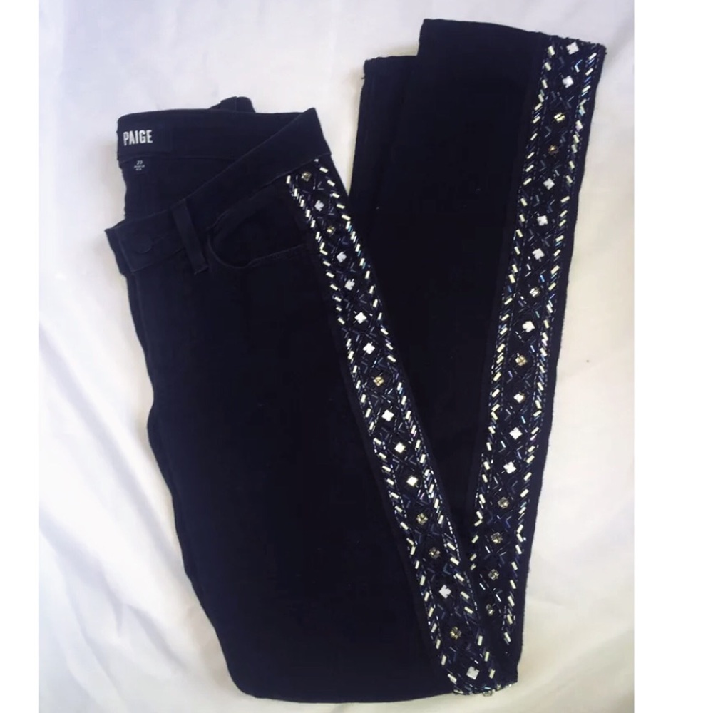 PAIGE Verdugo Ankle Yuna Tux Embellished Skinny